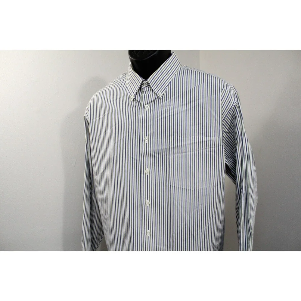 J.CREW‎ Dress Shirt Striped Long Sleeve Button Up VTG Oarsman Mens Size 17-35 XL
